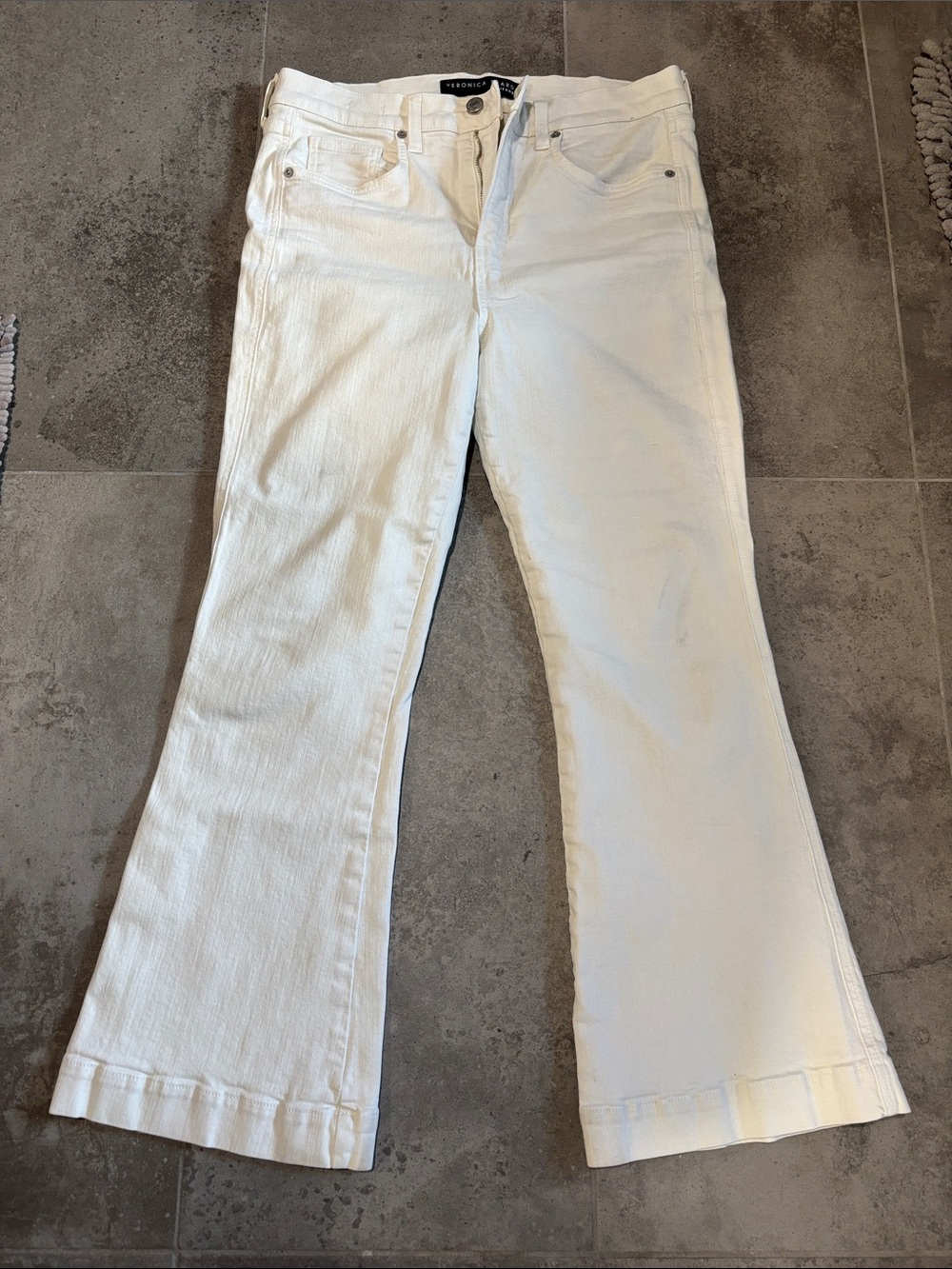 Veronica Beard White Flare Jeans